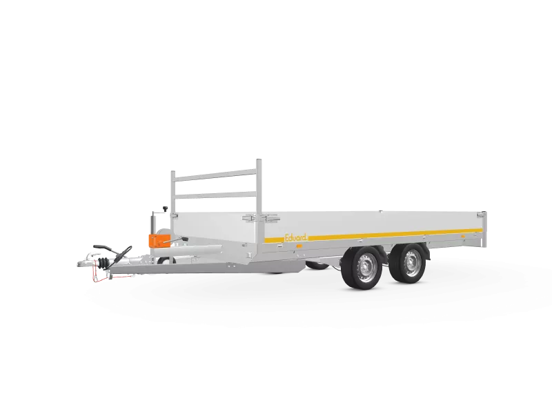 Eduard autotransporter dubbel as geremd 406x200cm 3000kg laadvloerhoogte  56cm - 10cm reling - oprijplaten - lier - Helpo